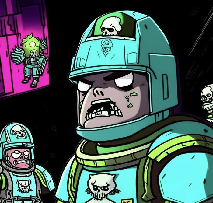 I ain't happy, I'm feeling glad… - Моё, Warhammer 40k, Astra Militarum, Арты нейросетей, Wh Art, Wh Humor