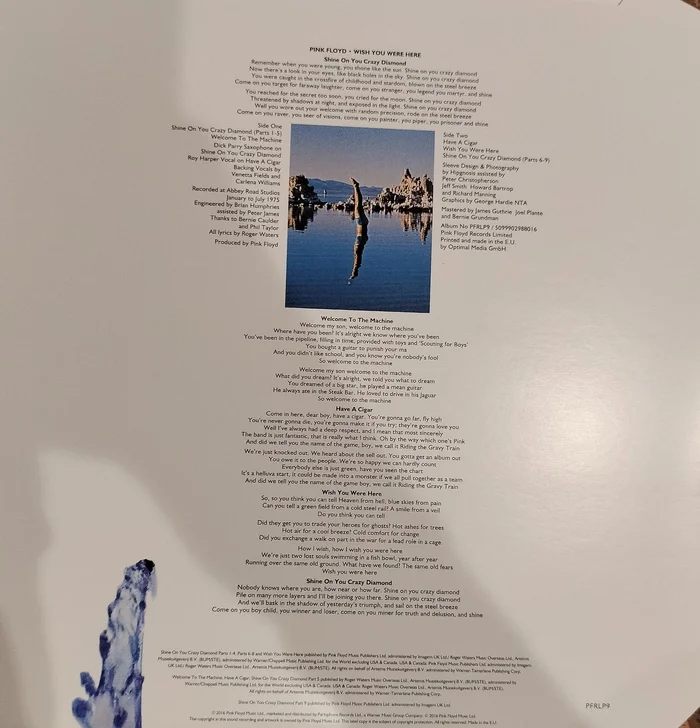 Pink Floyd - wish you were here, винил - Моё, Pink Floyd, Рок, Альбом, Музыка, Длиннопост
