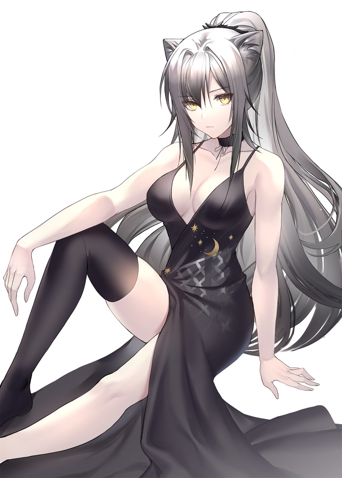 Schwarz Anime Art, , Arknights, Schwarz, Animal Ears