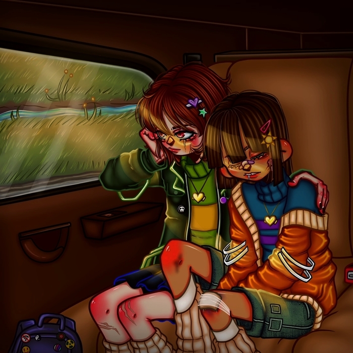     ^._.^.       ,         Undertale, Frisk, Chara