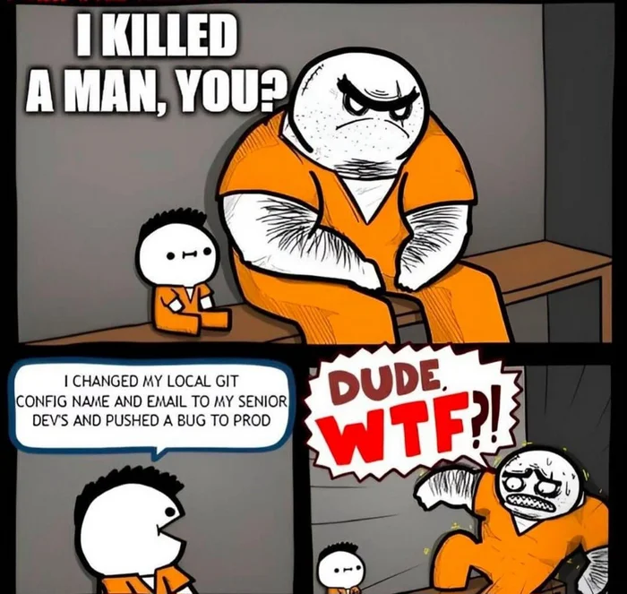 What are you in jail for? - Programming, IT humor, Reddit, Git, Bug, Comics