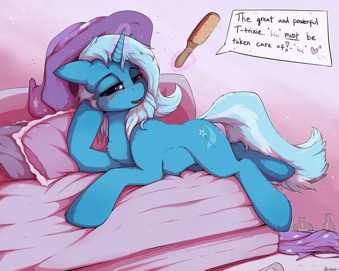 Пьяная кобыла - My Little Pony, PonyArt, Blackkaries, Trixie