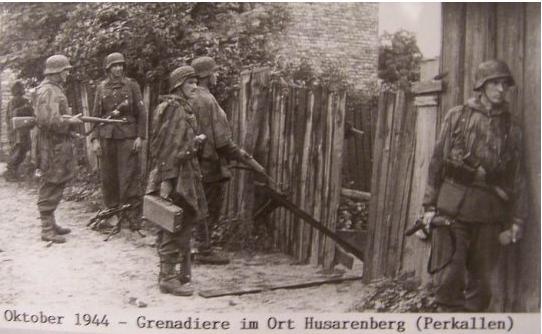 Немецкие солдаты рядом с усадьбой