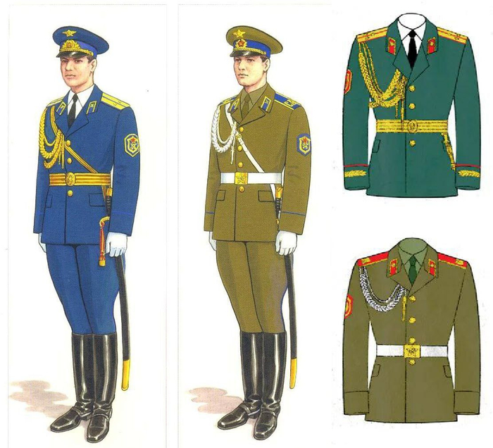 Сравнение парадных мундиров офицеров и рядовых кавалерийского полка...