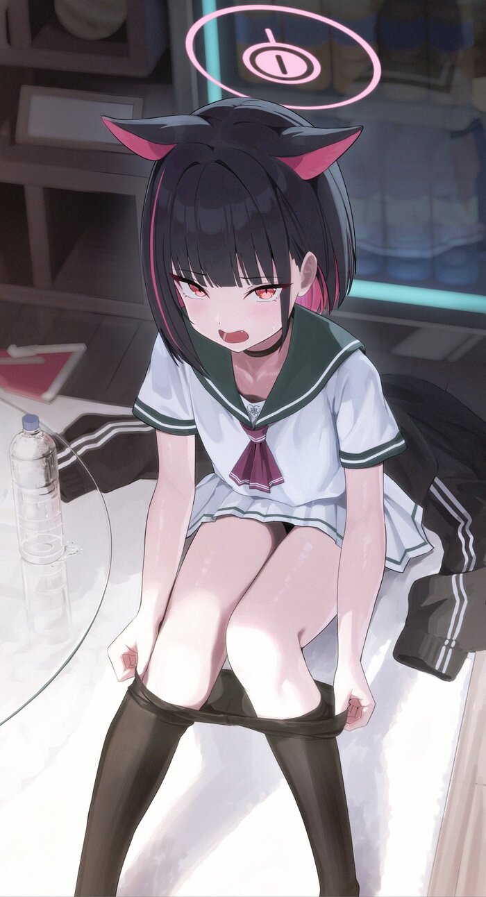     , Anime Art, , , Blue Archive, Kyouyama Kazusa, Animal Ears, , , , Tempainting