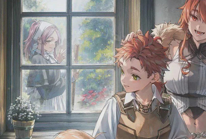 :        , Anime Art,  , Aisha Greyrat, Eris Boreas Greyrat, Rudeus Greyrat, Mushoku tensei, , 