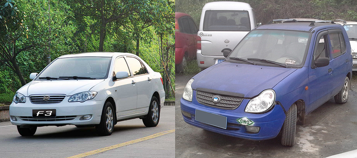 В комментах к первой части мне попытались напихать, что первой моделью BYD была не F3 (слева) а Flyer (справа). Формально это так, но Flyer - это наследство от того завода. А вот первая собственная модель BYD - это именно седан F3.