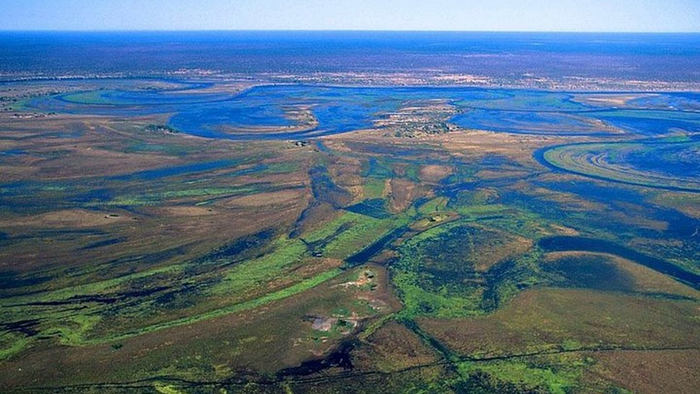 Бескрайняя дельта африканской реки Окаванго.