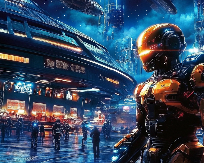 Нейроарт: Инопланетная колония. Город будущего Фантастика, Искусственный интеллект, Другой мир, Города будущего, Длиннопост
