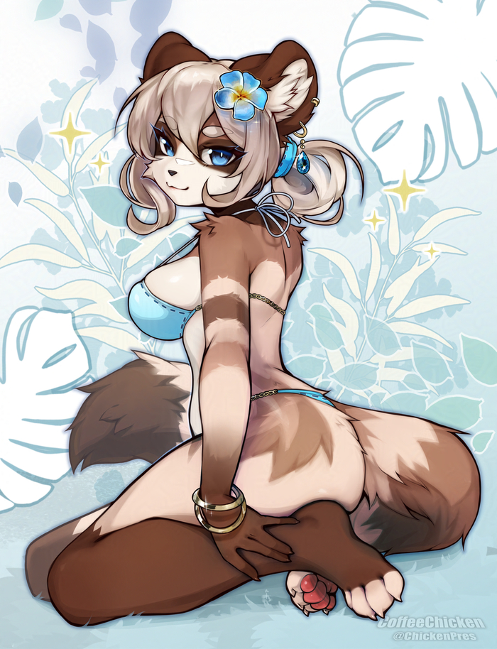 Raccoon girl , , , Furry Raccoon, Coffeechicken
