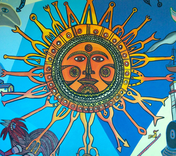 Часть фрески "Ceremonia del Col" в туннеле в Вашингтоне 1960 г.