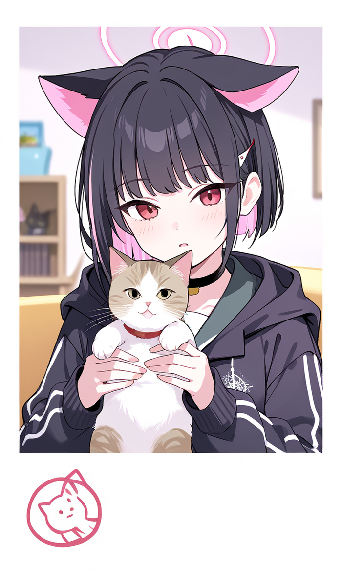 "   " , Anime Art,  , Blue Archive, Kyouyama Kazusa, Animal Ears
