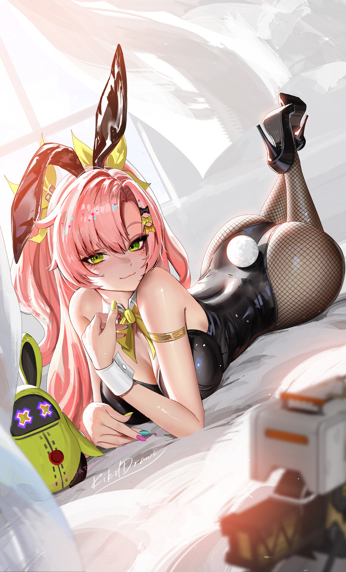    Nicole Anime Art, , , , Liang Xing, Nicole Demara (zzz), Zenless Zone Zero, Bunnysuit, Bunny Ears,   