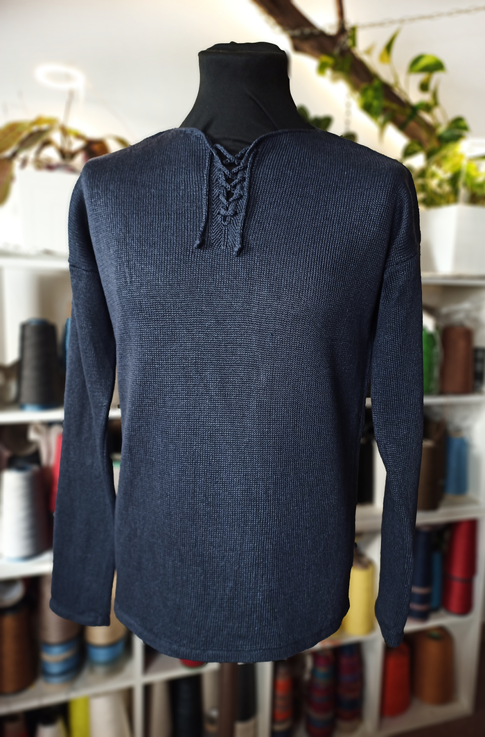 Мужская рубаха со спущенным плечом из 100% льна от MILLEFILLI