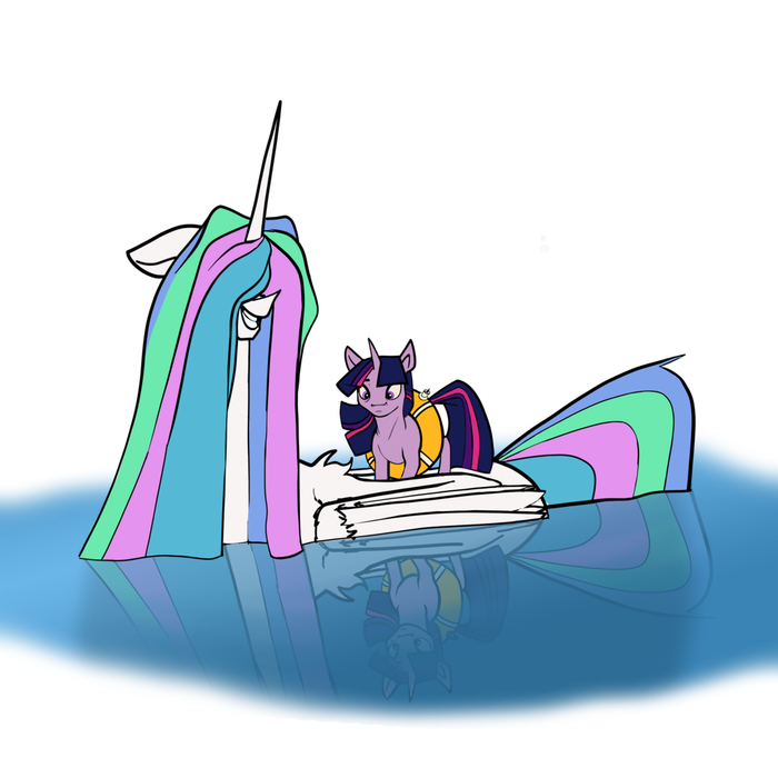   My Little Pony, Ponyart, Twilight Sparkle, Princess Celestia, Greyscaleart