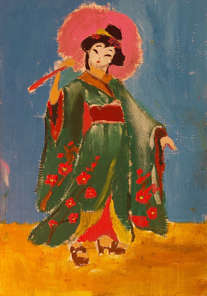 Японская девушка. Картина