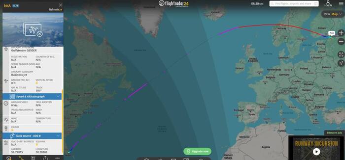 ������ ������� FlightRadar �� ������ ������� ��������