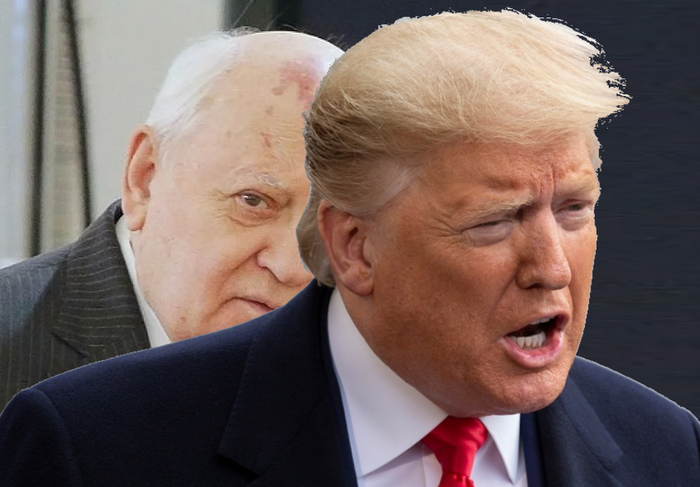 фото мистера Горбачёва - © Михаил Метцель/ТАСС, фото товарища Трампа - © Stefani Reynolds, Keystone Press Agency, GlobalLookPress, коллаж - мну