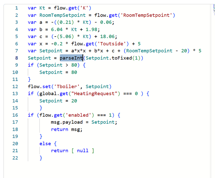 Пример функции