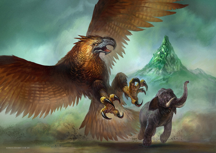 Рух охотится на слона (автор Gonzalo Kenny)