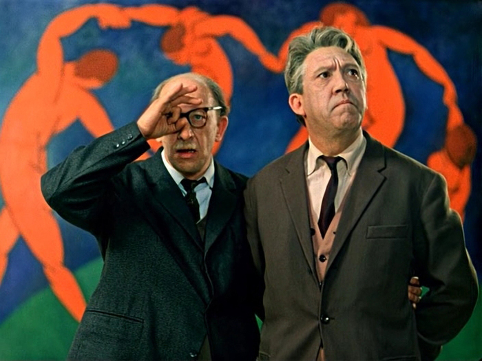 "Старики-разбойники" (1971) - Мячиков. С Евгением Евстигнеевым и "Танцем" Матисса.