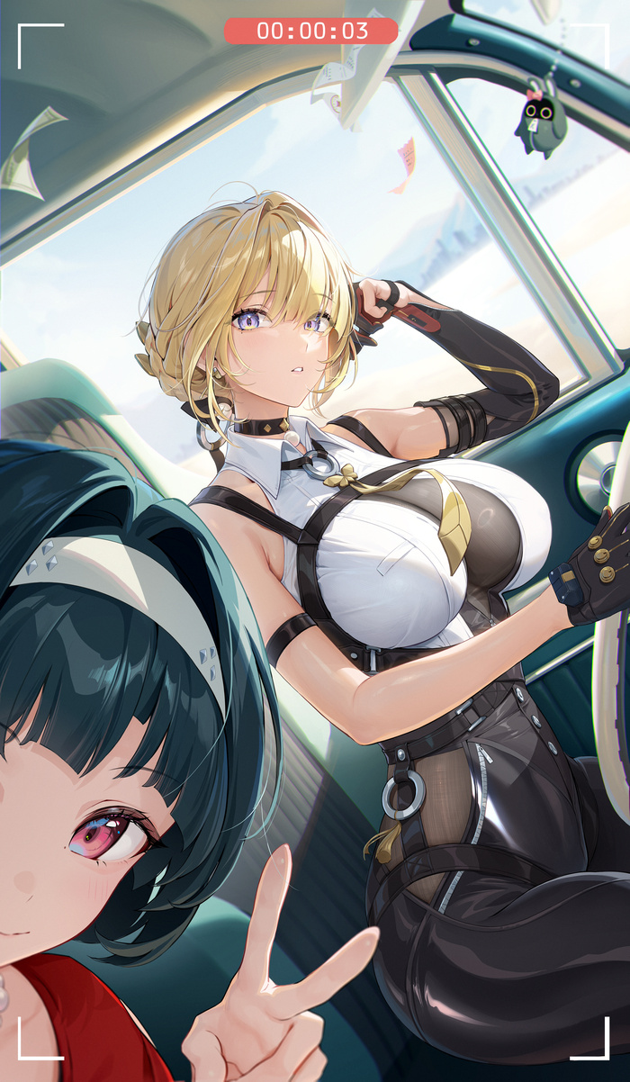 Astra & Evelyn Anime Art, Zenless Zone Zero, Evelyn Chevalier (zzz), Astra Yao (zzz), Houkisei (Houkiboshi), 