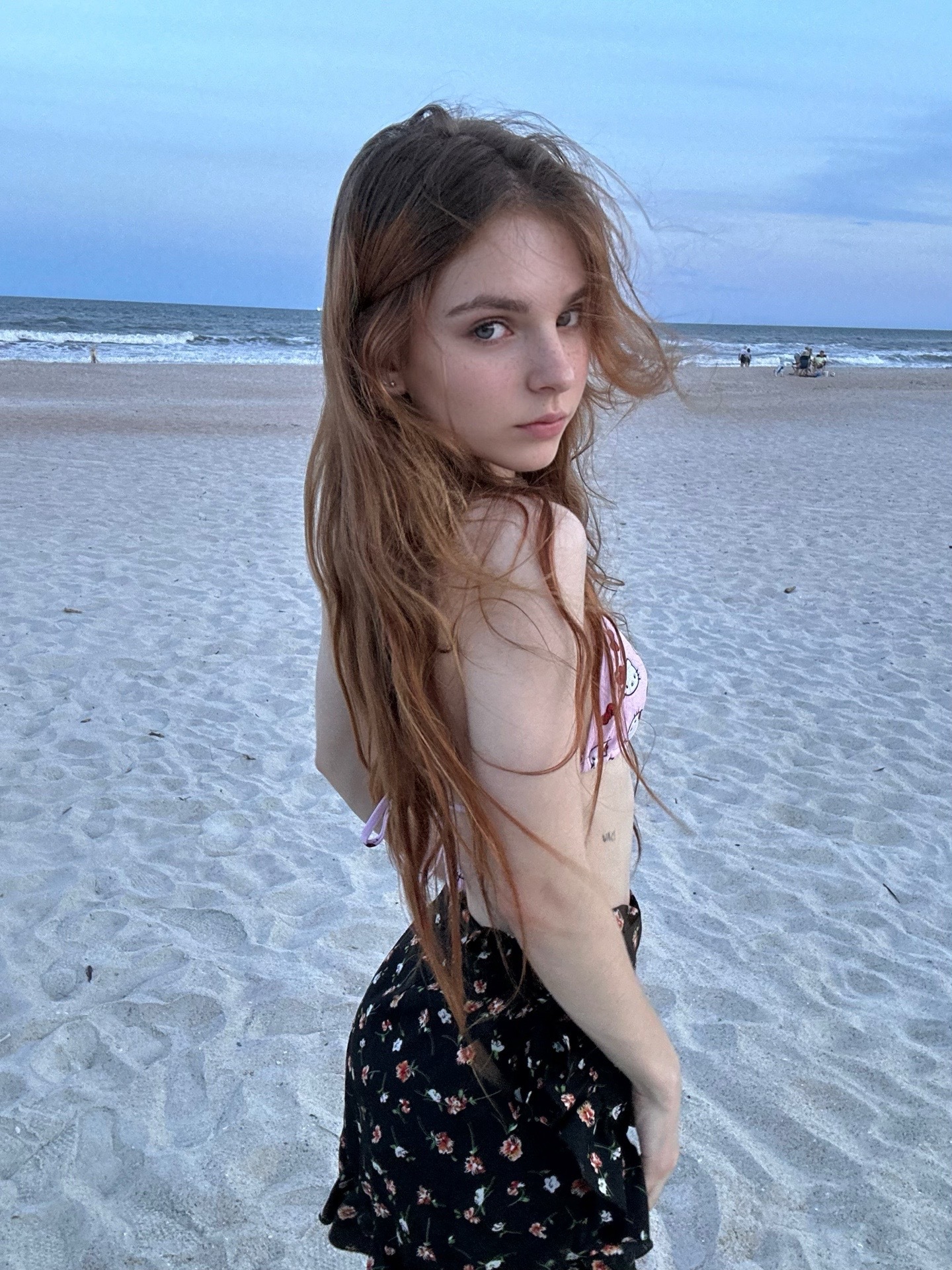 Sam Renae - Girls, Beach, Sea, Sand, Skirt, Redheads, beauty, Sexuality