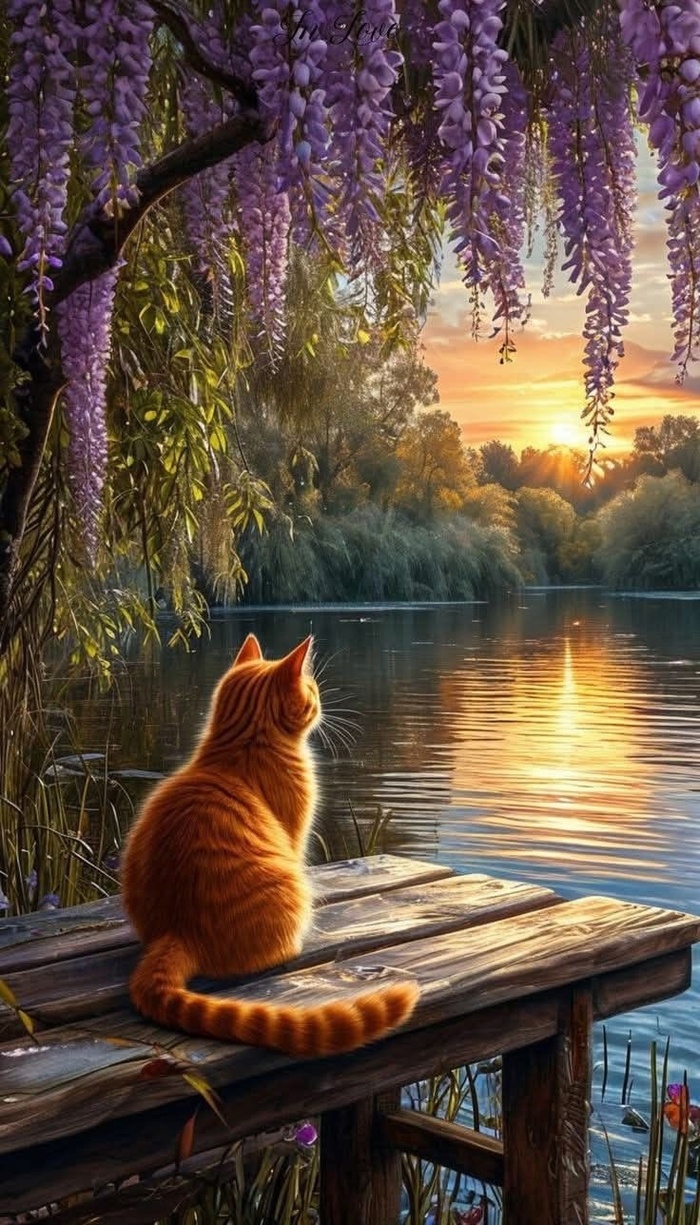 Красивый арт с котиком