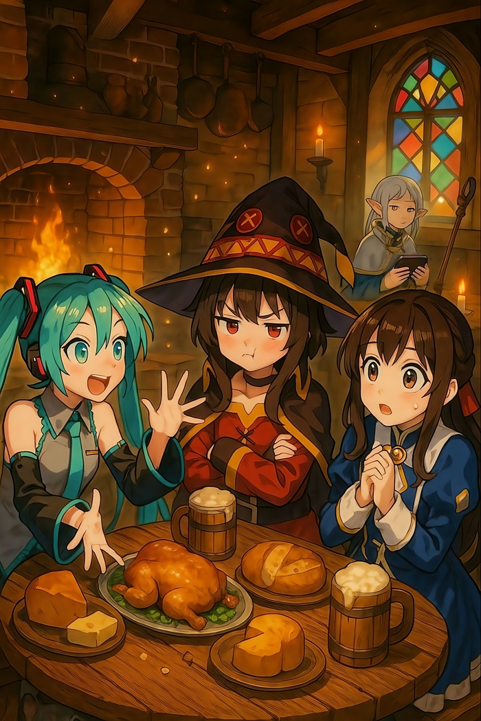      Konosuba, Megumin, Hatsune Miku, Anime Art, Dall-e, ChatGPT,  , , Yunyun, , Frieren