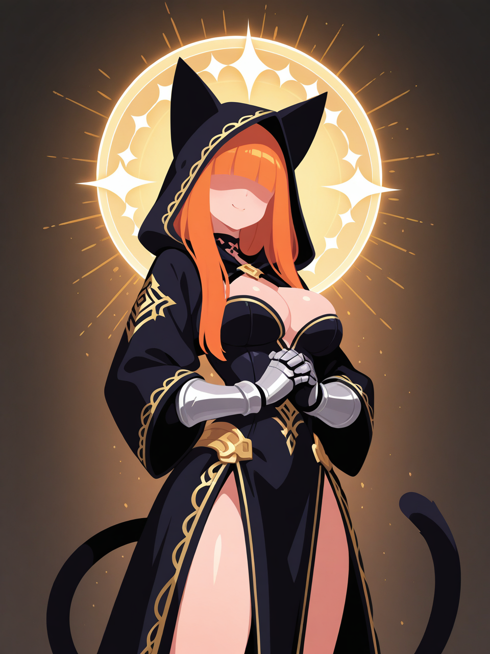 Cat spirit - My, Stable diffusion, Neural network art, Sdxl, Redheads, Anime, Original character, Ears, Neko, Tail