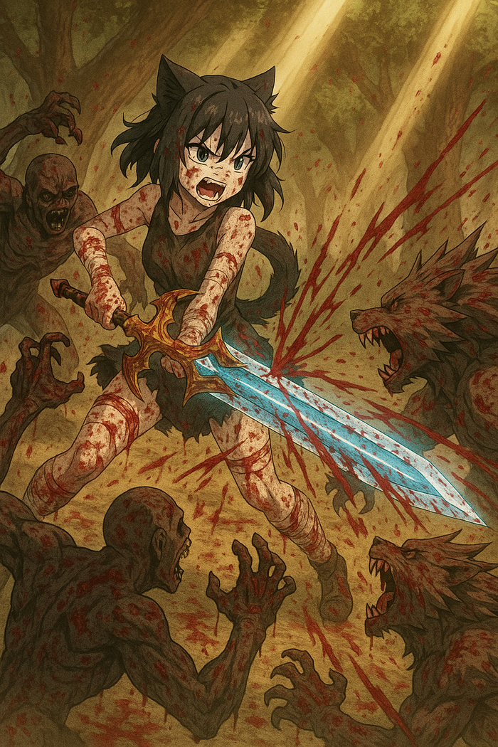   ,  ׸   , , , , Anime Art, Animal Ears, Dall-e, ChatGPT,   , , Tensei shitara Ken Deshita, Fran (Tensei shitara Ken Deshita)