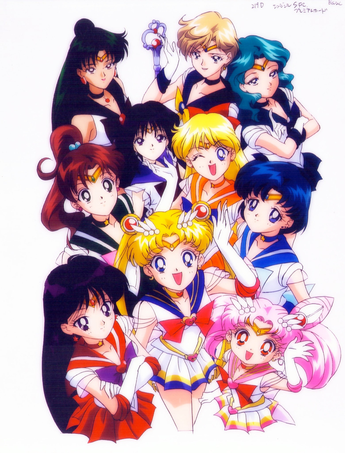   Sailor Moon, Sailor chibi Moon, Sailor Mercury, Sailor Mars, Sailor Jupiter, Sailor Venus, Sailor uranus, Sailor neptune, Sailor Pluto, Sailor Saturn, , Anime Art