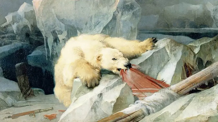 Картина английского художника Эдвина Генри Ландсира «Человек предполагает, а Бог располагает», посвященная пропавшей арктической экспедиции Франклина, 1864 год