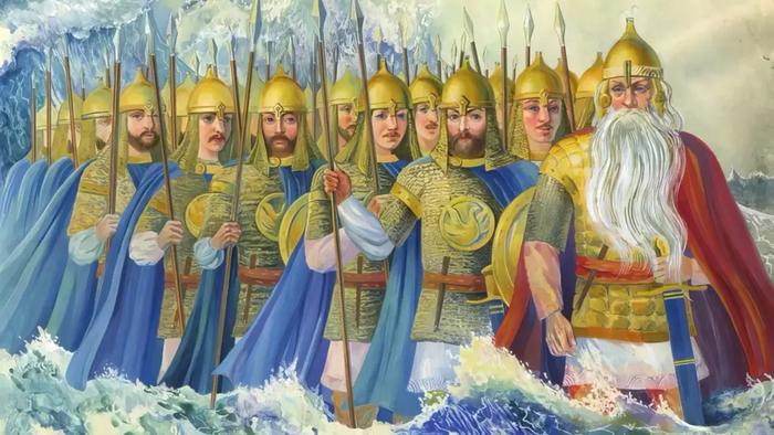 Откуда, как не из Черного моря должен появляться дядька Черномор и 33 богатыря?