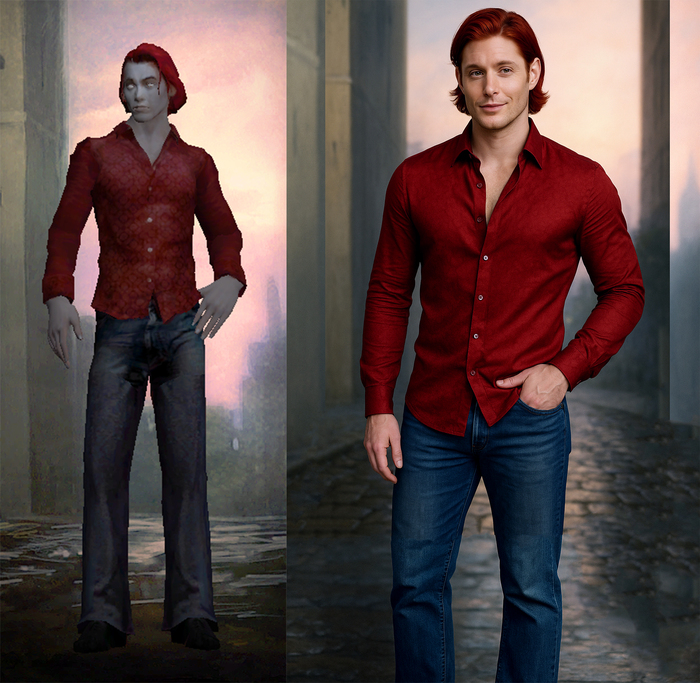 На описание "очень красивый мужчина" нейросеть выдала мне этого красавца с накаченными губами. Пришлось исправлять губы в ФШ. Нейронка долго не могла сделать "красивого мужчину", поэтому пришлось написать "лайк Дженсен Эклс")))))