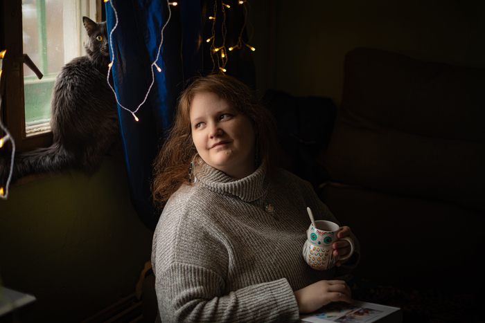 С кошкой Ашей уютимся как можем