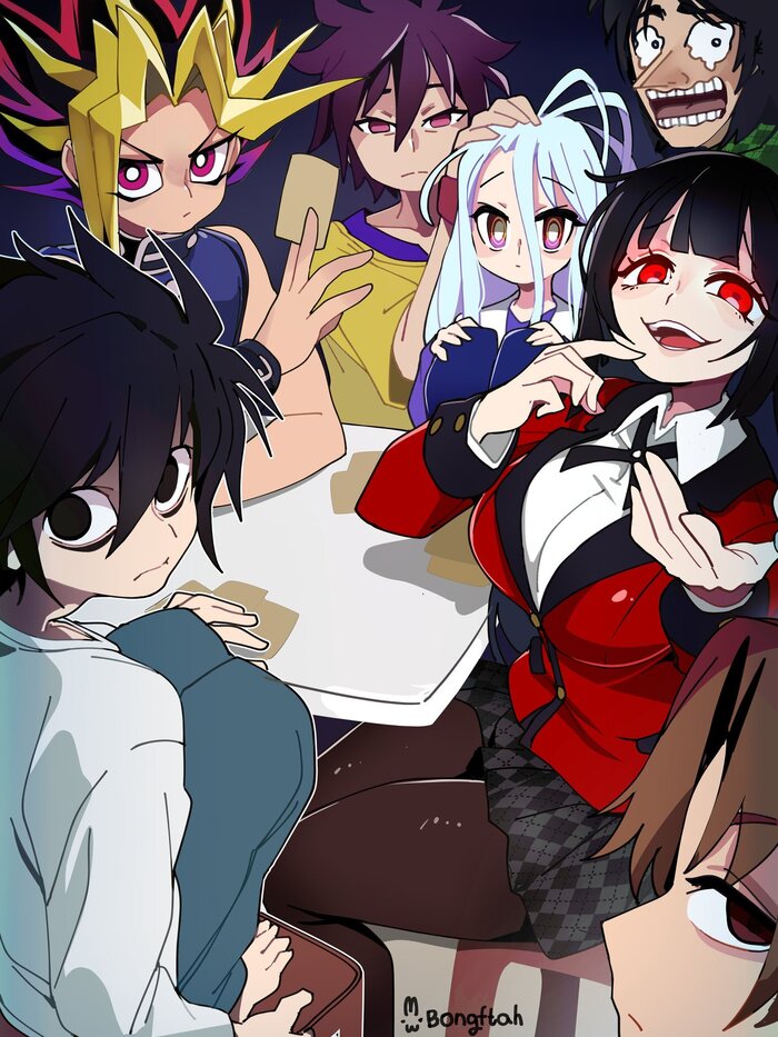      , , Anime Art, Bongf, Death Note, L Lawliet, Yu-gi-oh!, Jabami Yumeko, Kakegurui, Shiro (No Game No Life), Sora (No Game No Life), Kaiji, No game no Life, 