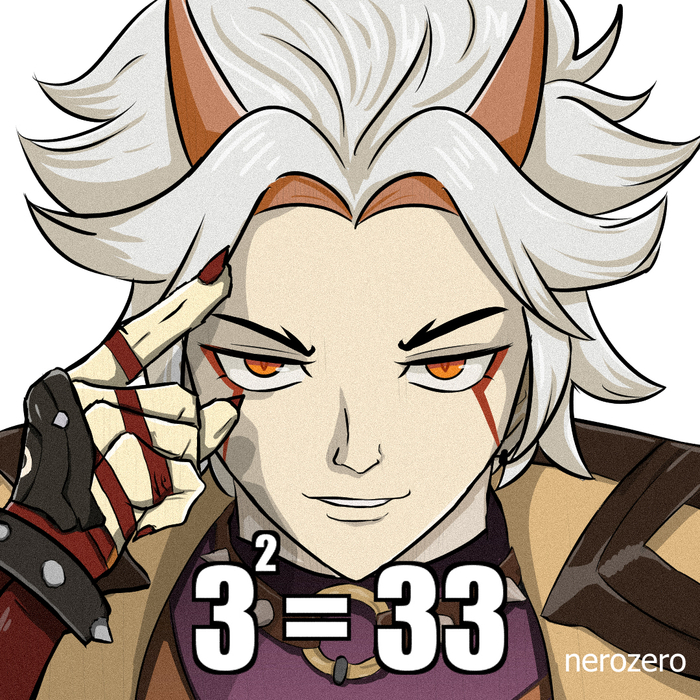 500 IQ Itto Genshin Impact, Arataki Itto, Anime Art, 