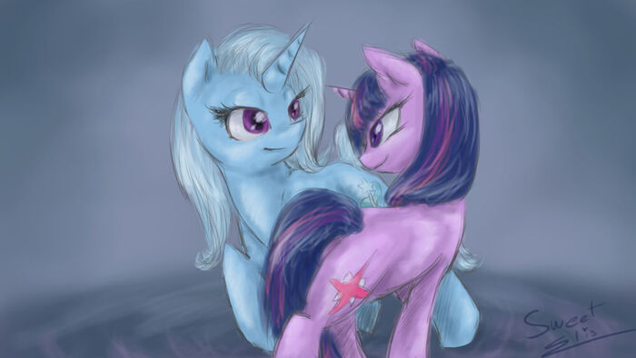   My Little Pony, Twilight Sparkle, Sunset Shimmer, Trixie, MLP Suggestive, ,  