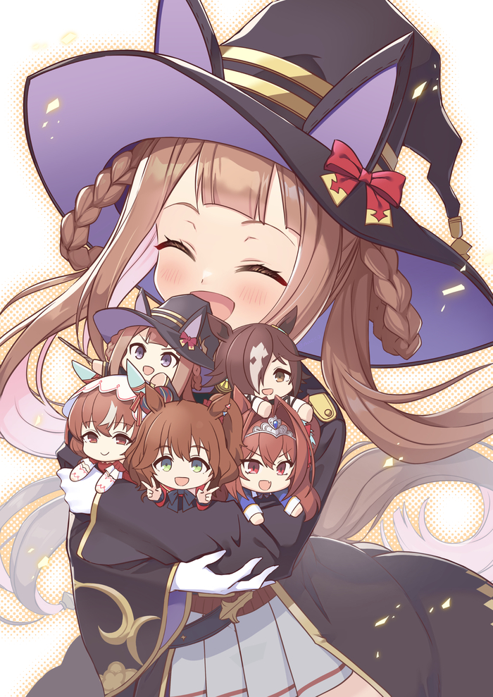 Sweep Tosho , Anime Art, Uma Musume Pretty Derby, Sweep Tosho, Vodka (umamusume), Daiwa Scarlet, Still in love (umamusume), Aston Machan, Animal Ears, ,  , 