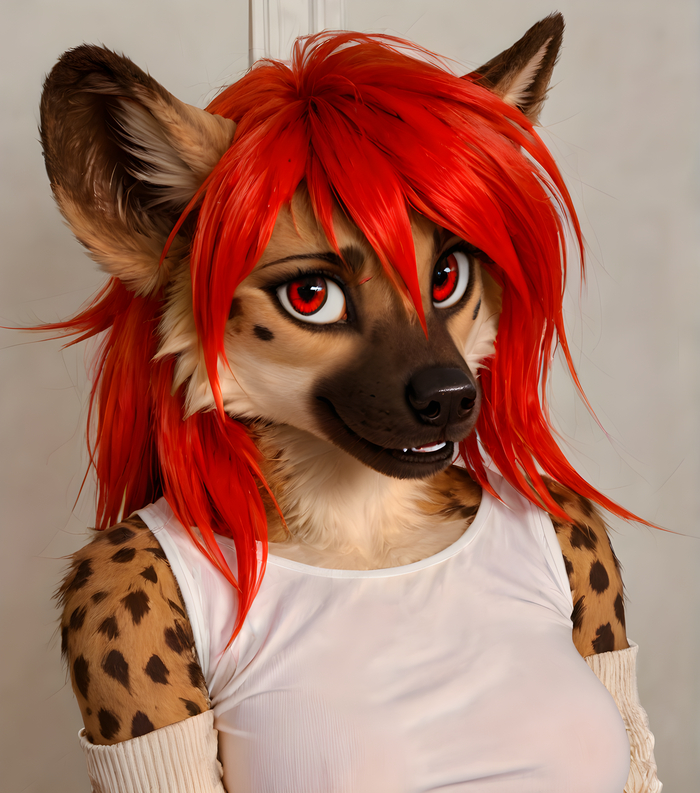    Wolfmks #1421 ,  , Furry Art, Furry hyena, Stable diffusion 3, 