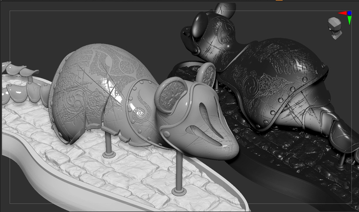 "  "/ Figurine"Mouse Armor " Zbrush, 3D , 3D, 3D , ,  