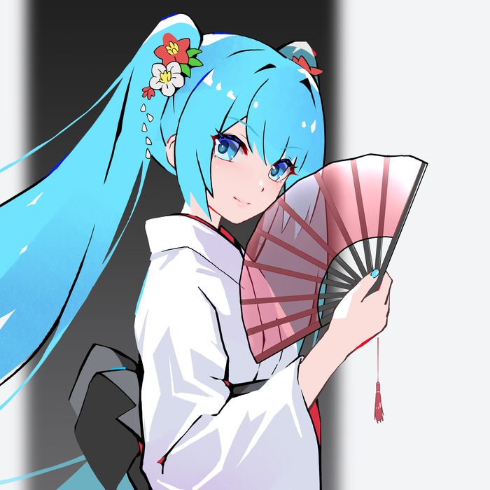 Мику в кимоно