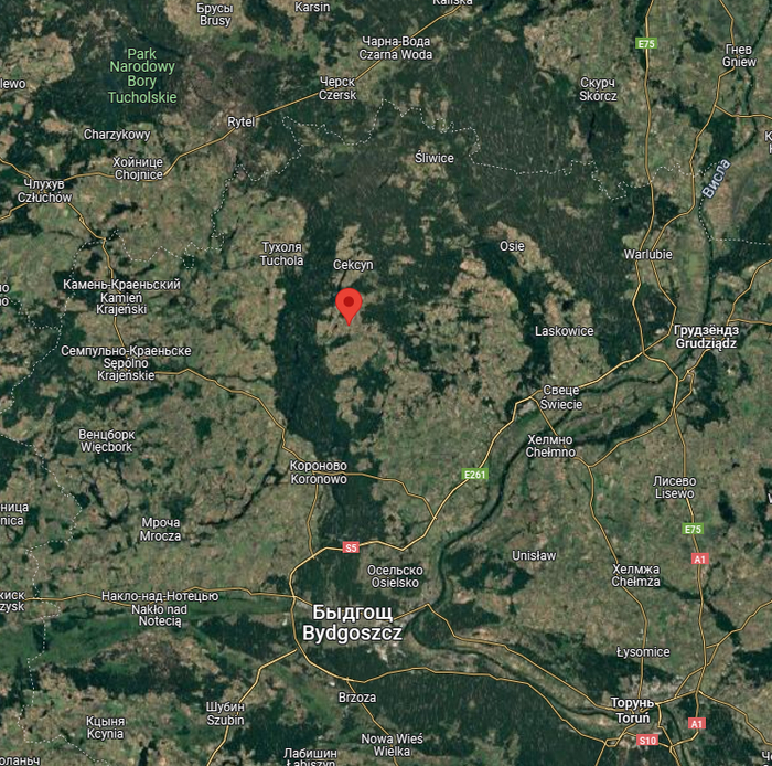 Алтарь Александра по коорданатам 53°30'00.0"N 18°00'00.0"E севернее Быдгоща.