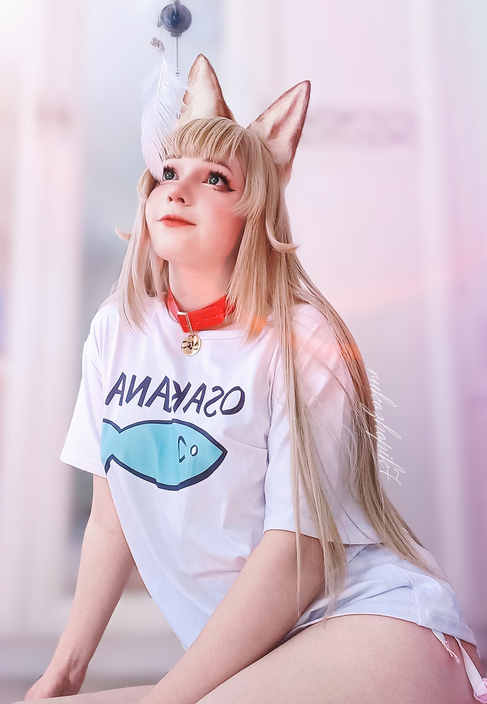 Would you like to have a cat like this?:3 - My, Cosplay, Anime, Milota, Girls, Hips, Ears, Neko, Choker, Legs, Longpost