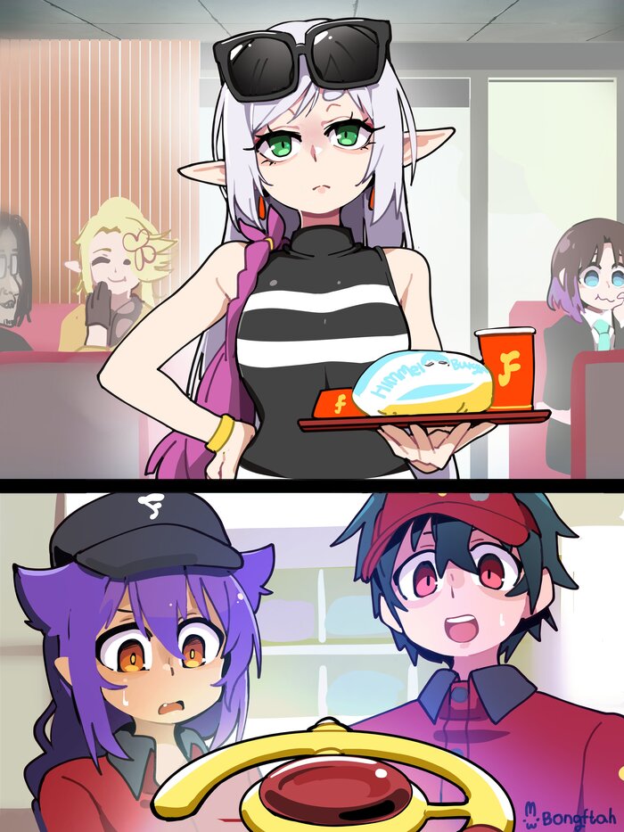  , Anime Art, Frieren, Edomae Elf, Hataraku Maou-sama!, Isekai Ojisan, Kobayashi-san chi no maidragon, Jahy-sama wa Kujikenai!, Sousou no Frieren, , , Bongf, Jahy, Shibazaki Yousuke, Elma