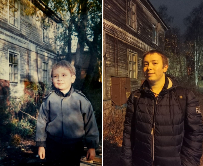 1995-й и 2025-й ( с 1989-го по 1995-й жил в деревянном доме и с 1995-го переехал в каменную двуху). Деревянный дом еще жив в 2025-м и жилой.