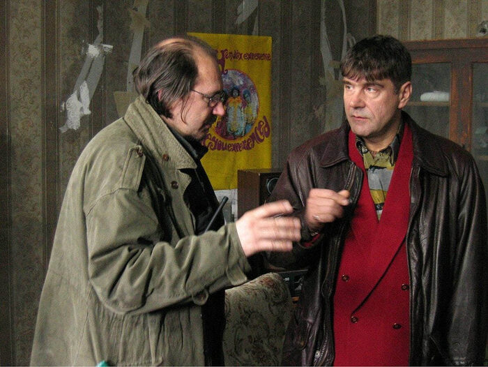 Алексей Балабанов и Сергей Маковецкий на съемках фильма "Жмурки"