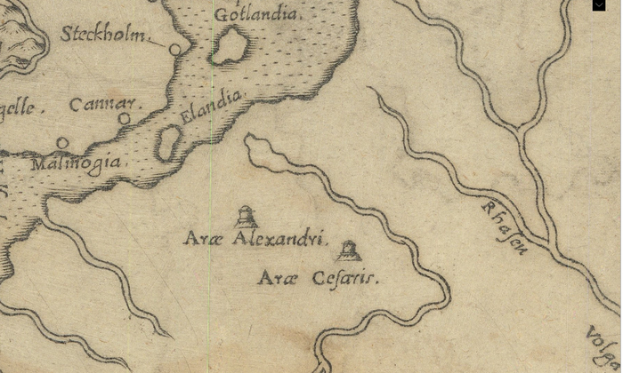 Arae Alexandri (  )   Girolamo Ruscelli "Schonladia Nuova" Venice / 1574.