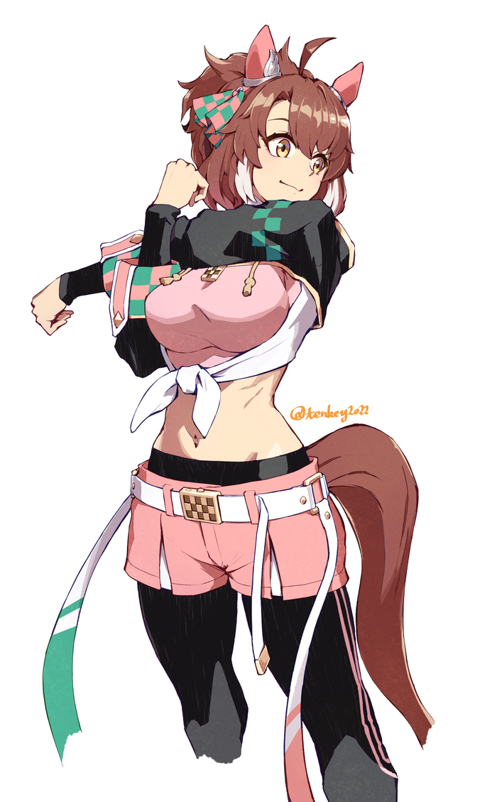 Dantsu Flame , Anime Art, Uma Musume Pretty Derby, Dantsu Flame, Animal Ears, 